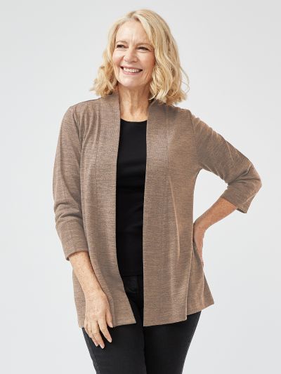 PennyPlain Long Line Cardi - Oatmeal