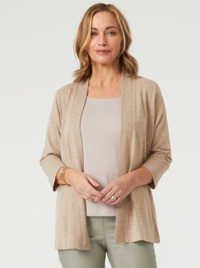 PennyPlain Long Line Cardi - Oatmeal