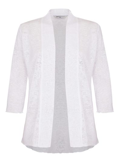 PennyPlain Open Front Shrug - White