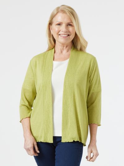 PennyPlain Open Front Shrug - Pistachio