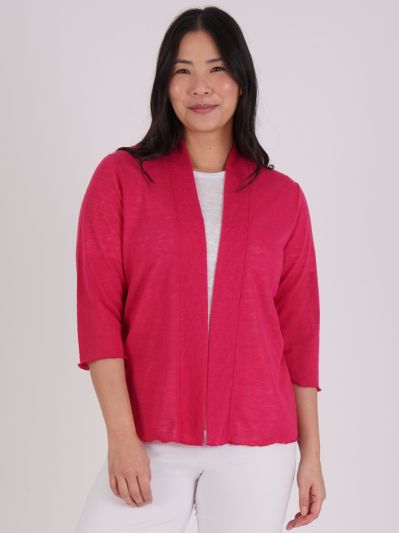 PennyPlain Open Front Shrug - Crimson