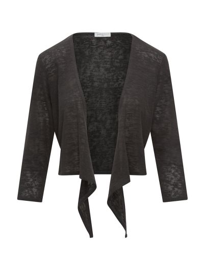 PennyPlain Shrug Tie Front - Black