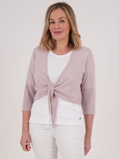 PennyPlain Shrug Tie Front - Cloud
