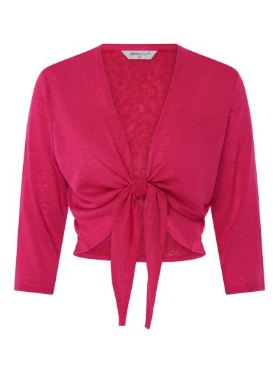 PennyPlain Shrug Tie Front - Crimson