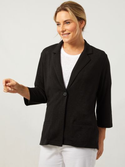 PennyPlain Front Button Jacket - Black