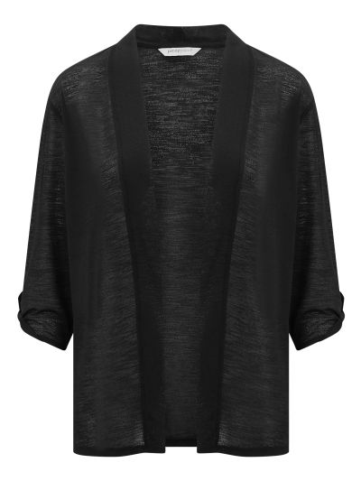 PennyPlain Roll Up Sleeve Cardigan - Black