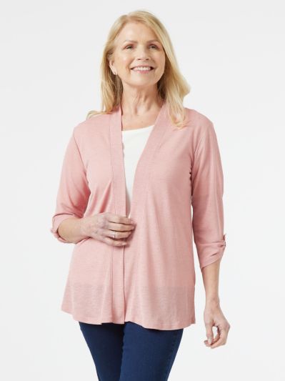 PennyPlain Roll Up Sleeve Cardigan - Dusk