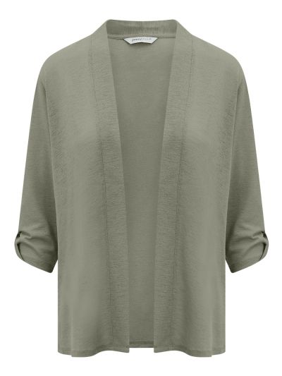 PennyPlain Roll Up Sleeve Cardigan - Sage