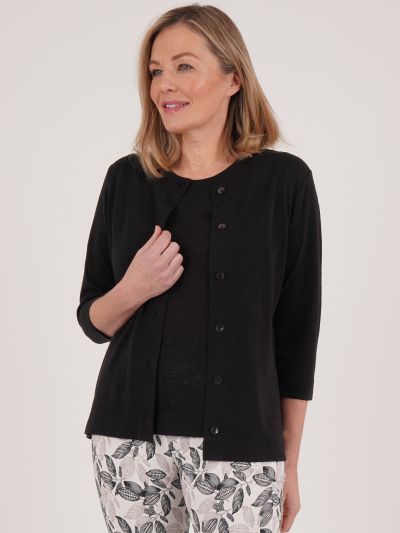 PennyPlain Front Button Cardigan - Black