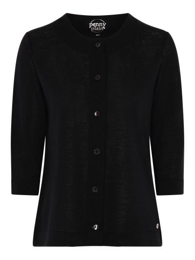 PennyPlain Front Button Cardigan - Black
