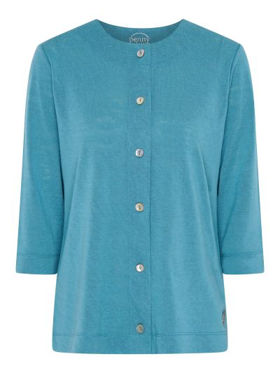 PennyPlain Front Button Cardigan - Sea Green