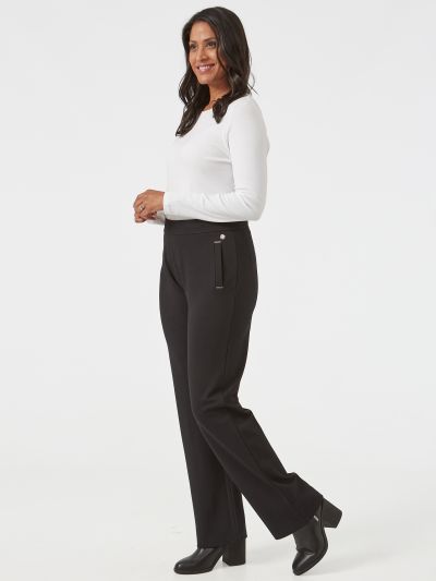 PennyPlain Wide Leg Treggings - Black
