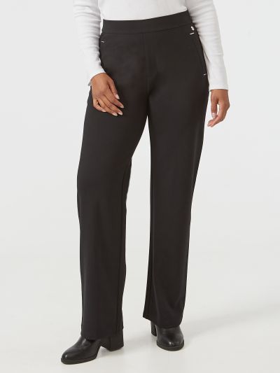 PennyPlain Wide Leg Treggings - Black Short