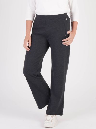 PennyPlain Wide Leg Treggings - Charcoal Short