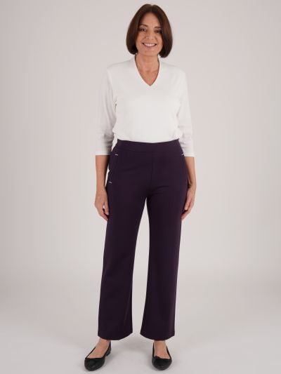 PennyPlain Wide Leg Tregging - Blackcurrant Short