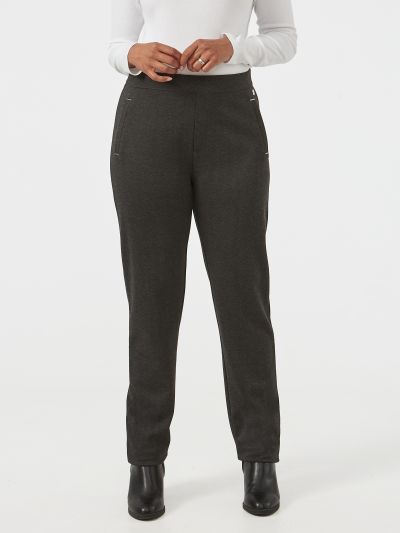 PennyPlain Herringbone Treggings - Charcoal Short