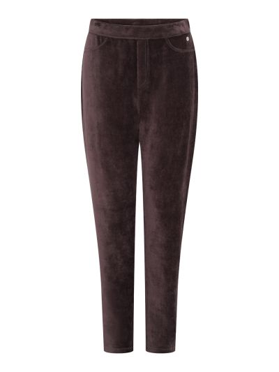 PennyPlain Ribbed Velour Trousers - Dark Latte