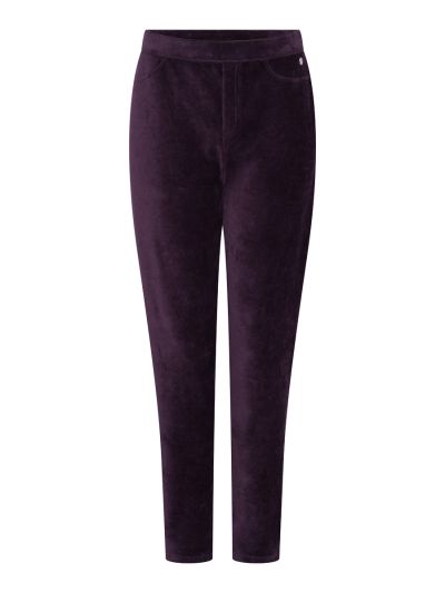 PennyPlain Ribbed Velour Trousers - Blackcurrant Short