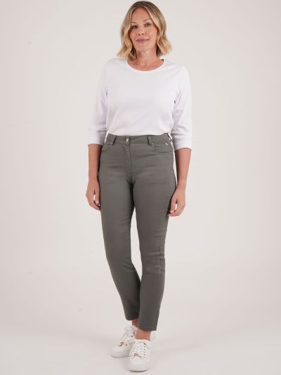 PennyPlain 5 Pocket Jeans - Dark Sage Short