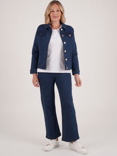 PennyPlain 5 Pocket Wide Leg Denim - Denim