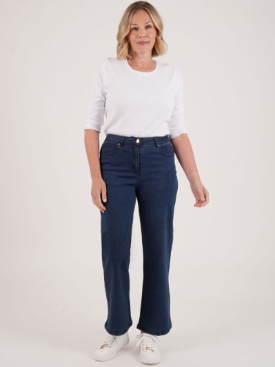 PennyPlain 5 Pocket Wide Leg Denim - Denim