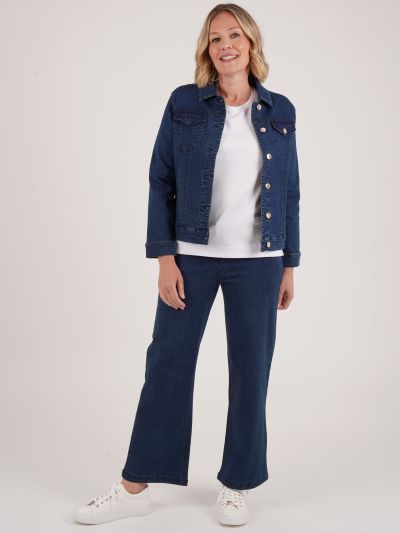 PennyPlain 5 Pocket Wide Leg Denim - Denim Short