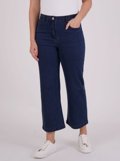 PennyPlain 5 Pocket Wide Leg Denim - Denim Wash Short