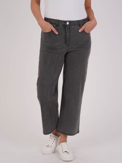 PennyPlain 5 Pocket Wide Leg Denim - Pewter Wash