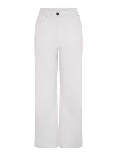 PennyPlain 5 Pocket Wide Leg Denim - White Short