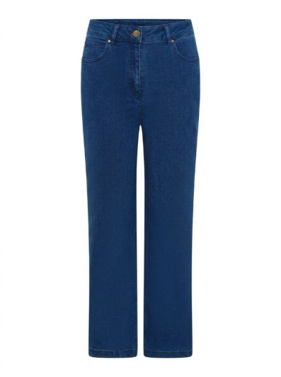 PennyPlain 5 Pocket Wide Leg Denim - Blue Wash