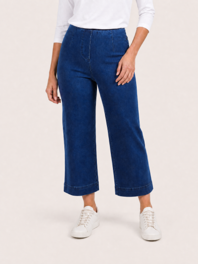 PennyPlain Wide Cropped Jeggings - Blue Wash