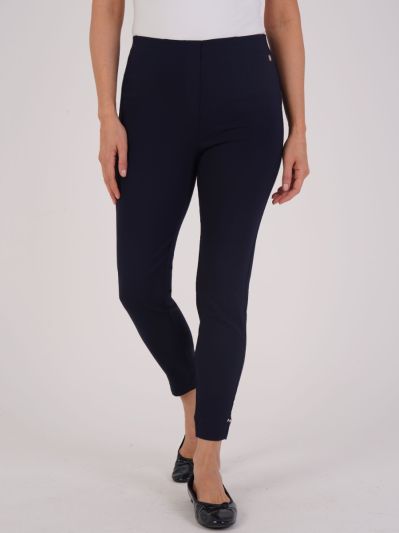 PennyPlain Ankle Grazer Bengaline Trousers - French Navy