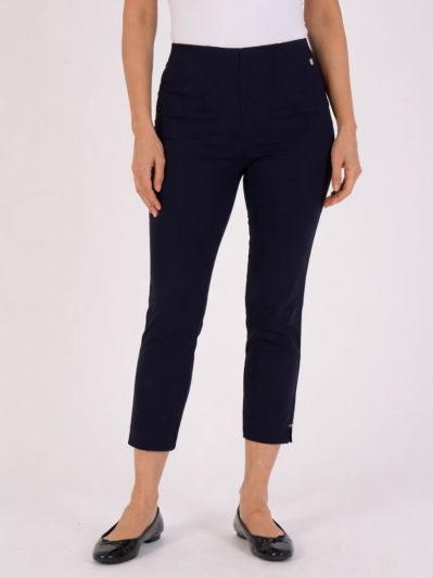 PennyPlain Cropped Bengaline Trousers Short - French Navy