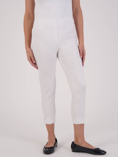 PennyPlain Cropped Bengaline Trousers - White