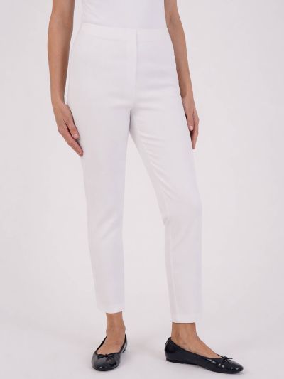 PennyPlain Ankle Grazer Bengaline Trousers - White
