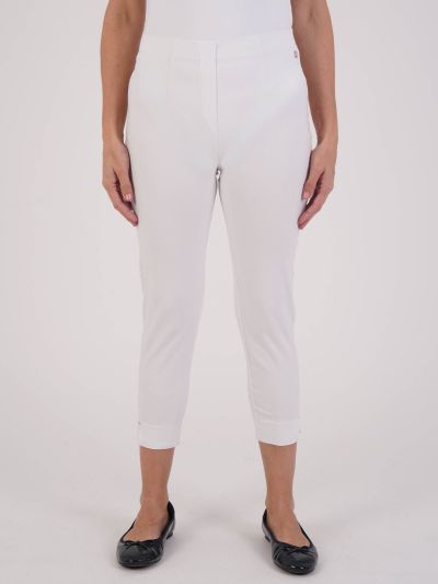PennyPlain Capri Bengaline Trousers - White