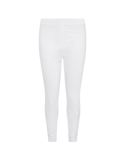 PennyPlain Cropped Bengaline Capri Trousers - White