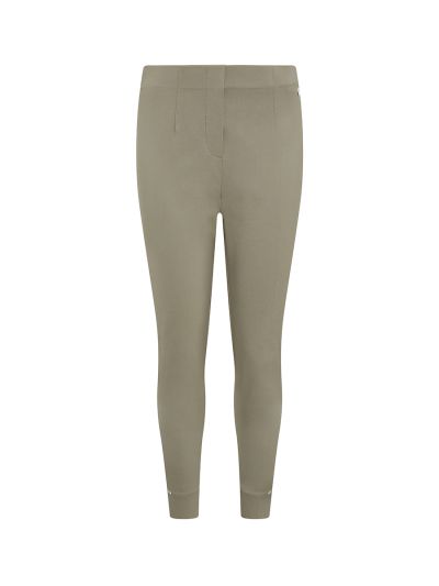 PennyPlain Cropped Bengaline Ankle Grazer Trousers - Sage