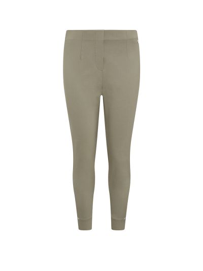 PennyPlain Cropped Bengaline Capri Trousers - Sage