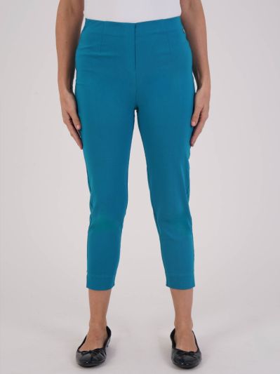 PennyPlain Cropped Bengaline Trousers - Teal