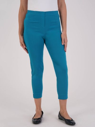 PennyPlain Ankle Grazer Bengaline Trousers - Teal