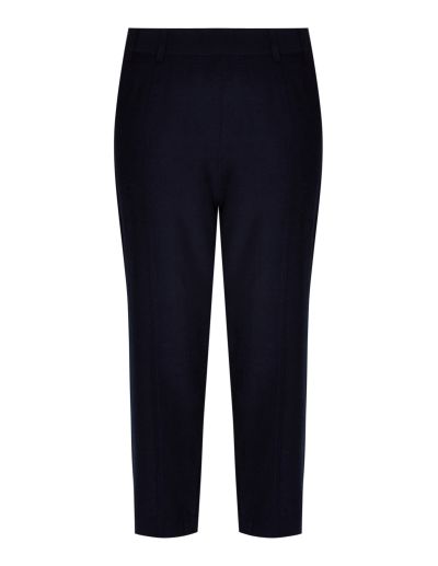 PennyPlain Navy Linen Blend Cropped Trousers