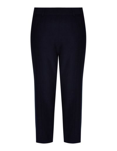 PennyPlain Linen Blend Cropped Trousers - Navy