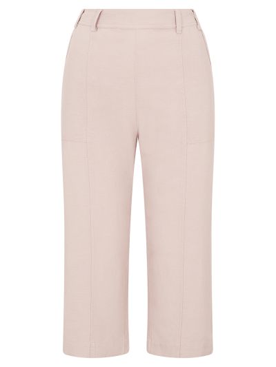 PennyPlain Linen Blend Cropped Trousers - Cloud