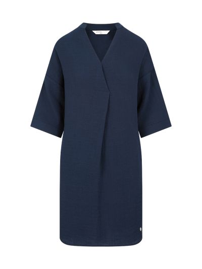 PennyPlain Notch Neck Dress - Navy
