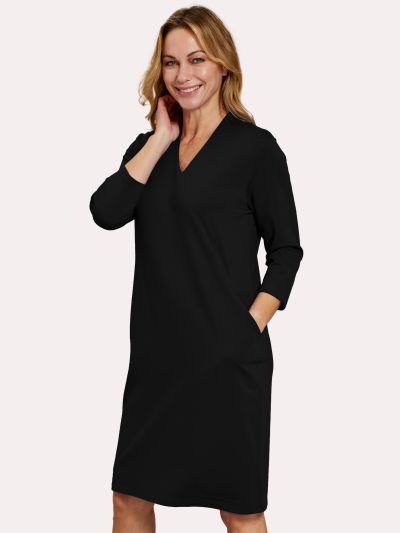 PennyPlain High Back V-neckline Dress - Black