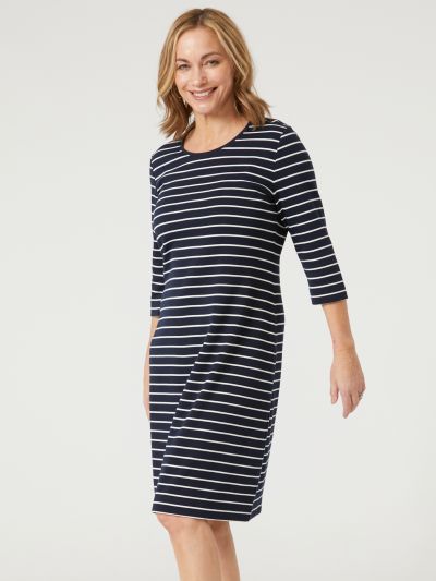 PennyPlain Striped Dress - French Navy