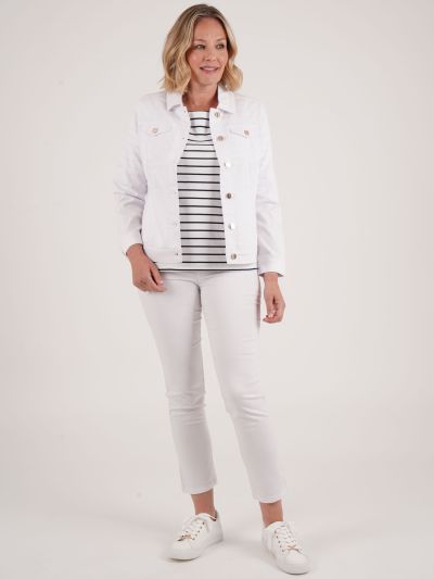 PennyPlain Pull On Jeans - White