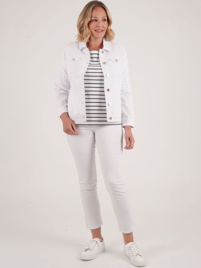 PennyPlain Pull On Jeans - White
