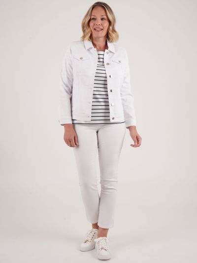 PennyPlain Pull On Jeans - White Short